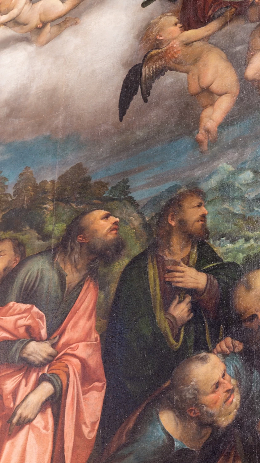 Il Romanino-270-Basilica di sant'Alessandro, Bergamo - Assunzione della Vergine - dettaglio 1